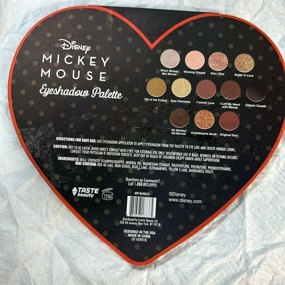 Disney  Mickey & Minnie Mouse - Heart Shaped Eyeshadow Palette With Mirror